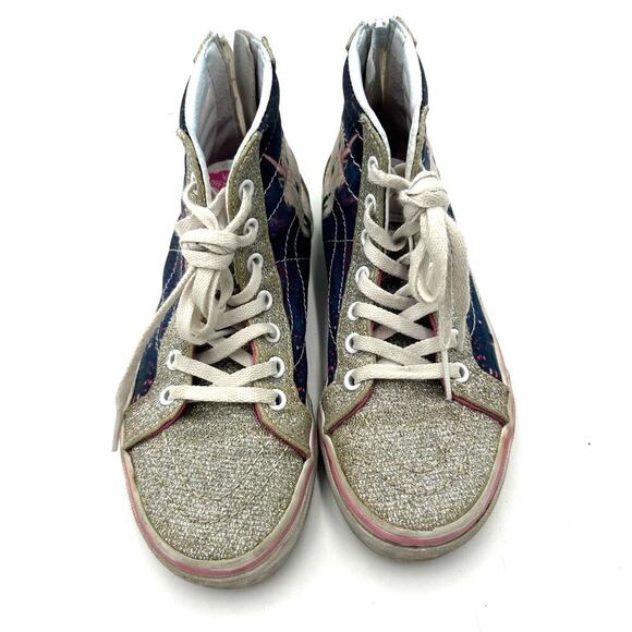 VANS Sk8-Hi Zip Digi Unicorn Girls High Tops, Sz Kids 1 (K1-A) - Picture 3 of 8